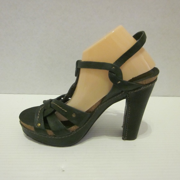 Frye Shoes - Frye Grace Heeled Sandals T Strap Leather Pumps